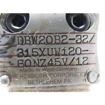 Rexroth DBW20B2-32/315XUW120-60NZ45V/12 Pilot Operated Pressure Relief Valve