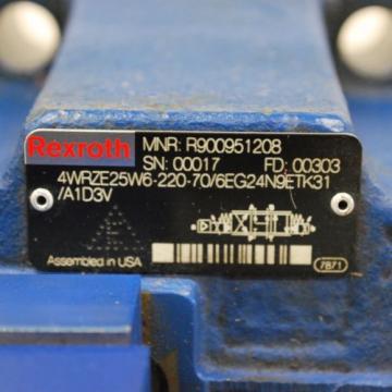 Rexroth 4WRZE25W6-220-70/6EG24N9ETK31/A1D3V Valve, 3DREPE6C-20/25EG24N9K31/A1V