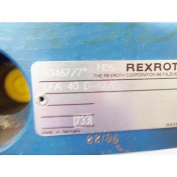 REXROTH Dutch USA HYDRAULIC VALVE LFA 40D-62/F (AS PICTURED) * USED*