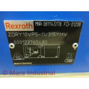 Rexroth India Singapore Bosch 0811145178 Valve ZDRY10VP5-11/315YMV - New No Box