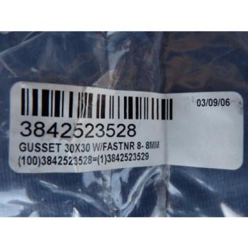 Set Canada Canada of 4 NEW Bosch Rexroth Gusset 3842523528 30x30 w/ Fastener 8-8mm Orig. Pkg.