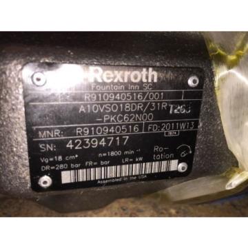 Rexroth Hydraulic Pump AA10VS018DR 31RPK C62N00 R910940516