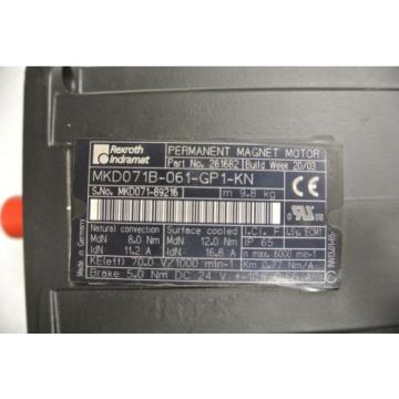 Origin REXROTH MKD071B-061-GP1-KN MOTOR, 6000rpm MAX Servo motor