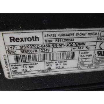 REXROTH MSK070D-0450-NN-M1-UG0-NNNN 3-PHASE MOTOR USED