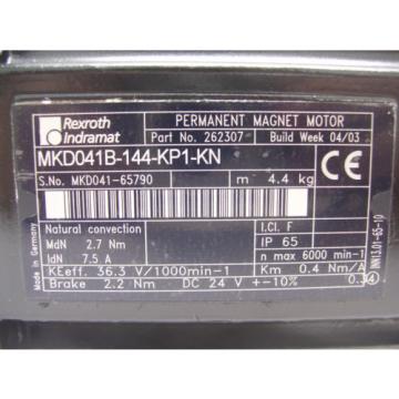 Origin REXROTH INDRAMAT  PERM MAGNET MOTOR  MKD041B-144-KP1-KN   60 Day Warranty