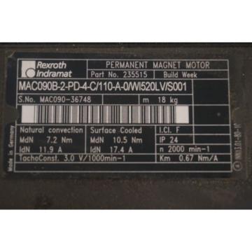 NEW USA Japan REXROTH MAC090B-2-PD-4-C/110-A-0/WI520LV/S001 SERVO MOTOR 235515