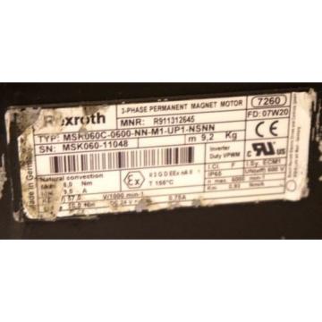 REXROTH MSK060C-0600-NN-M1-UP1-NSNN PERMANENT MAGNET MOTOR 3 PHASE