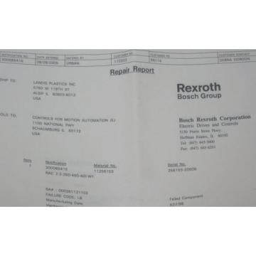 REXROTH Canada Canada RAC2.3-250-460-A0I-W1 SERVO SPINDLE DRIVE 256153, RAC23250460A0IW1 MF...