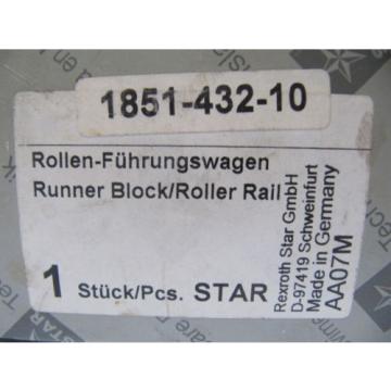 Origin Rexroth Star Runner Block / Roller Rail 1851-432-10