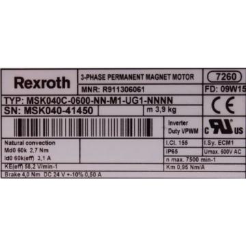 MSK040C-0600-NN-M1-UG1-NNNN Japan Japan SERVO MOTOR REXROTH FREE EU SHIPPING ID4263