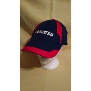 Komatsu Hat Baseball Ball Cap Blue Red White Adjustable Metal Buckle Cotton VGC