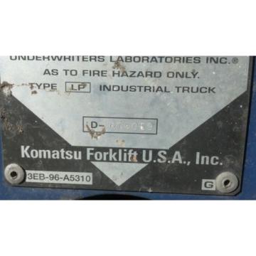 KOMATSU 4000 POUND FORKLIFT FG20C-12W FORK TRUCK LIFT TOW MOTOR PARTS OR REPAIR