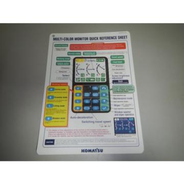 Komatsu Excavator Multi Color Monitor Display Quick Reference Sheet Guide