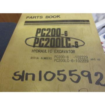 Komatsu PC200-6 PC200LC-6 Hydraulic Excavator Parts Book Manual s/n 102229 Up