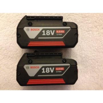 2 New Bosch BAT620 18V 18 Volt 4.0Ah Lithium Ion Batteries FatPack Li-ion