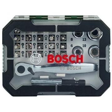 Bosch Screwdriver Bit And Ratchet Set, 26 Pieces