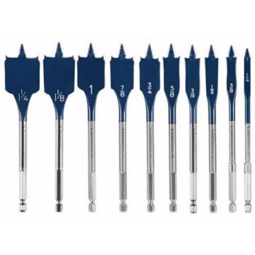 (10-Piece) Bosch Spade Bit Set Wood Hole Drill Cutter Daredevil Durable Standard