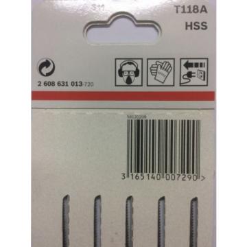 BOSCH JIG SAW BLADE T118A for Metal 1.1-1.50 mm. HSS Swiss Made pack sale (5pcs)