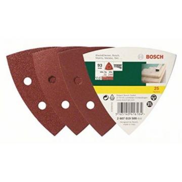 Bosch Delta Sanding Sheets Mixed 60 240 Grit Velcro Type Grip Easy Remove 25 Pcs