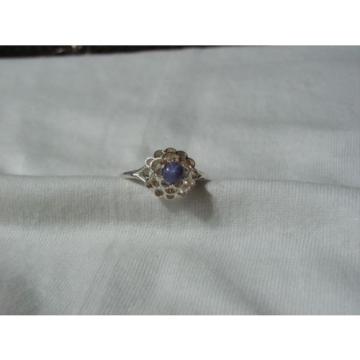 Sterling Silver Domed Filigree Top,Linde/Lindy Blue Star Sapphire Ring,Size 10.5