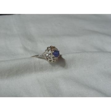 Sterling Silver Domed Filigree Top,Linde/Lindy Blue Star Sapphire Ring,Size 10.5