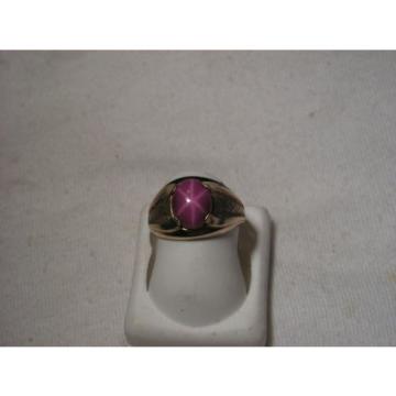 ..Vintage Man&#039;s/Men&#039;s 10K Gold Filled,Linde/Lindy Ruby Star Sapphire Ring,Size 7