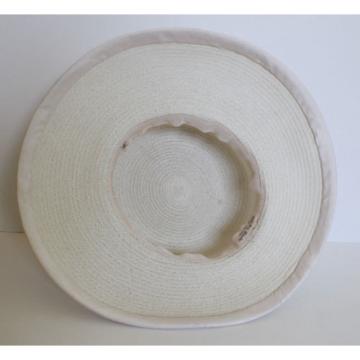 SUSAN VAN DER LINDE NEW YORK IVORY STRAW WITH RAW SILK EDGE OCCASION HAT  (J12)