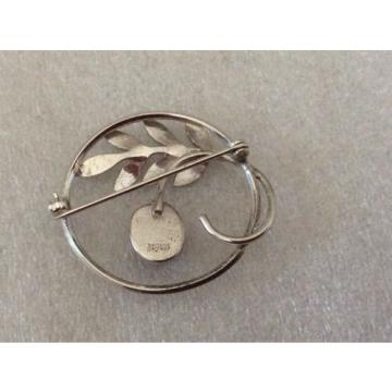 Vintage Sterling Signed Van Dell Linde Star Leafy Pin