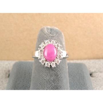 HALO LINDE LINDY PINK STAR SAPPHIRE CREATED RUBY SECOND RING STAINLESS STEEL