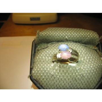 GEMINI 2 STONE LINDE STAR LT BLUE/PINK SAPPHIRE RING. .925 STERLING  SZ 6 &amp; MORE