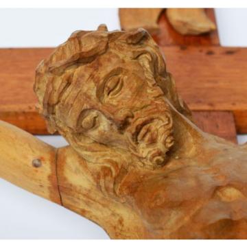 Großes Kruzifix Christuskreuz Holz Kreuz Eiche Korpus Linde geschnitzt 83 x 50cm