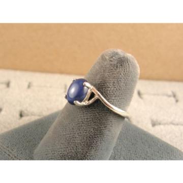 8X6mm 1.5+ CT LINDE LINDY CRNFLWR BLUE STAR SAPPHIRE CREATED SECOND RING .925 SS