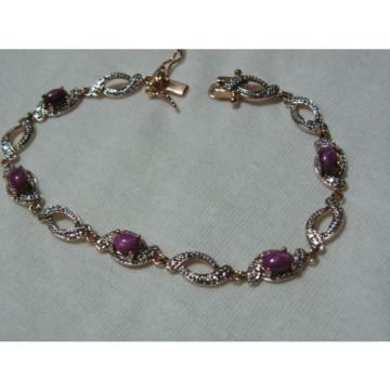 ...Beautiful Gold Vermeil,Linde/Lindy Ruby Star Sapphires Bracelet...