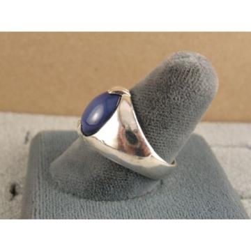 MEN&#039;S 12x10mm 5+ CT LINDE LINDY CRNFLR BLUE STAR SAPPHIRE CREATED SECOND RING SS