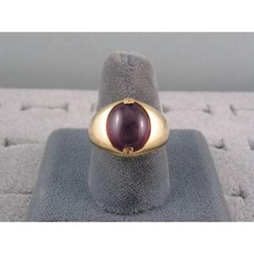 PMP LINDE LINDY TRANS RED STAR RUBY CREATED SAPPHIRE RING YEL GOLD PLATE .925 SS