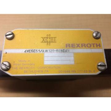 Rexroth Hydraulic Valve 4we6e51/aw120-60ndav WU35-0-A 296 120/60 46VA