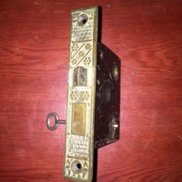 Antique VICTORIAN Eastlake F. C Linde Style Lock With Skeleton Key