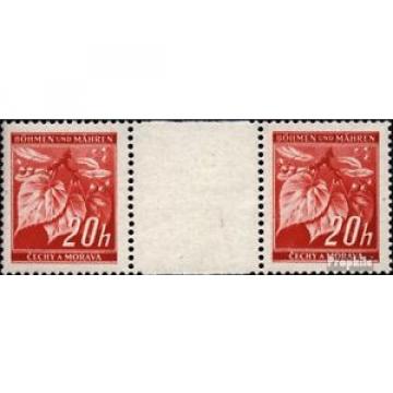 Bohemia et Moravia 22 paire avec interpanneau oblitéré 1939 linde branche