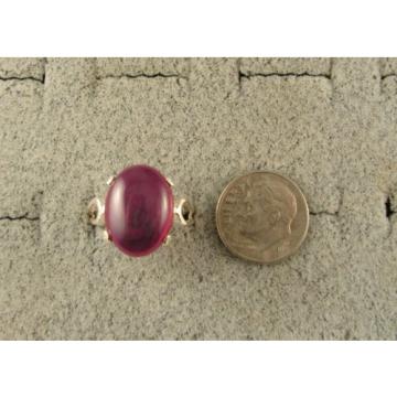 16X12MM 9+CT LINDE LINDY RED STAR SAPPHIRE CREATED SECOND QUALITY RING .925 SS