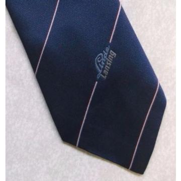 LINDE LANSING COMPANY LOGO TIE VINTAGE RETRO NAVY STRIPED 1980s 1990s