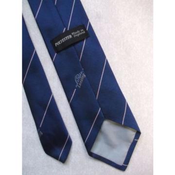 LINDE LANSING COMPANY LOGO TIE VINTAGE RETRO NAVY STRIPED 1980s 1990s