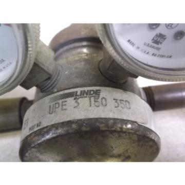 Linde Gas Regulator UPE-3-150 350 w/ 2 Pressure Gauges *FREE SHIPPING*