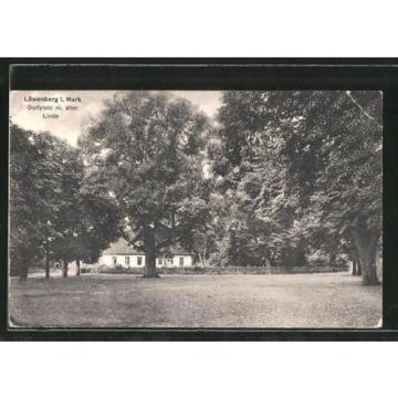 alte AK Löwenberg, Dorfplatz mit alter Linde 1944