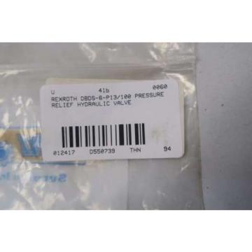 REXROTH DBDS-6-P13/100 PRESSURE RELIEF HYDRAULIC VALVE D550739