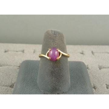 VINTAGE LINDE LINDY HOT FUCHSIA STAR SAPPHIRE CREATED BYPASS RING YLGPLT .925 SS