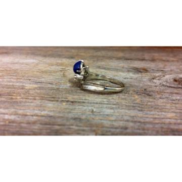 14k White Gold Linde Star Sapphire Ring with Diamonds