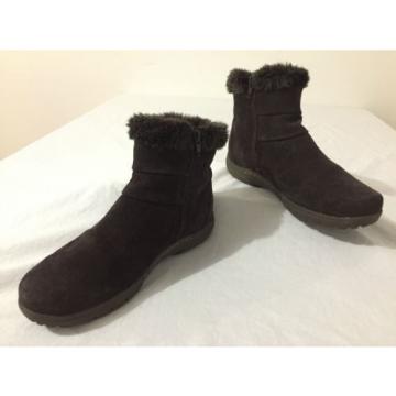 BearTraps &#039;Cammy&#039; Ankle Boots Brown Suede Faux Fur Linde Size 7.5M