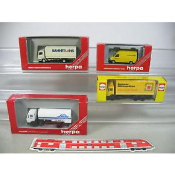 AP337-0,5# 4x Herpa H0 Modelos: 806050 Linde+LKW Ferrocarril trans+042680 Post+