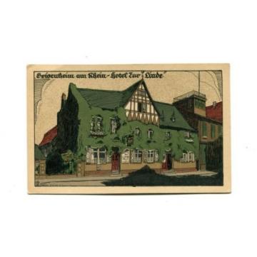 Vintage lithograph  Postcard Hotel Zur Linde   Geisenheim Ruhr Germany