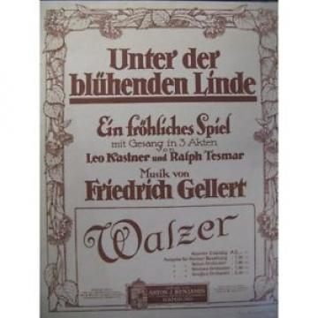 GELLERT Friedrich Unter der Blühenden Linde Piano 1915